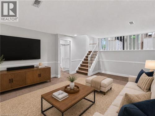 Virtually Staged. - 3401 Rockwood Drive, Burlington, ON - Indoor Photo Showing Living Room