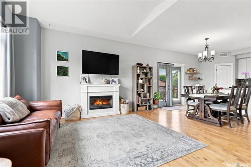 123 Railway Avenue, Dundurn, SK - Indoor Photo Showing Living Room With Fireplace