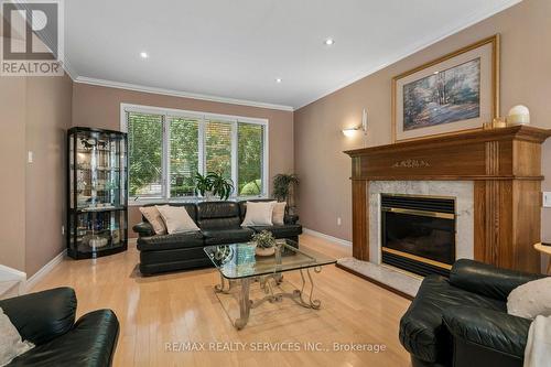 11 Longbourne Crescent, Brampton, ON - Indoor Photo Showing Living Room With Fireplace