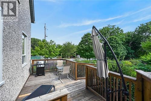 Outdoor wood deck featuring wood railings - 230 Picton Street E, Hamilton, ON - Outdoor With Deck Patio Veranda