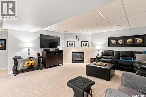 223 Egnatoff Crescent, Saskatoon, SK - Indoor Photo Showing Living Room With Fireplace