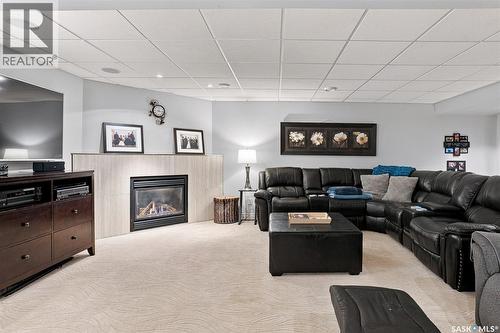 223 Egnatoff Crescent, Saskatoon, SK - Indoor Photo Showing Living Room With Fireplace