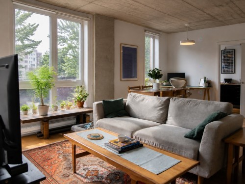 Salon - 301-3600 Rue Rachel E., Montréal (Rosemont/La Petite-Patrie), QC - Indoor Photo Showing Living Room