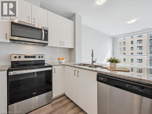 104 Garment Street Unit# 606, Kitchener, ON - Indoor Photo Showing Kitchen With Stainless Steel Kitchen With Double Sink With Upgraded Kitchen