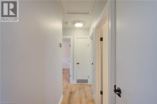 Hallway featuring wood-finish flooring, white walls, and white trim - 251 Union Street E, Waterloo, ON - Indoor Photo Showing Other Room