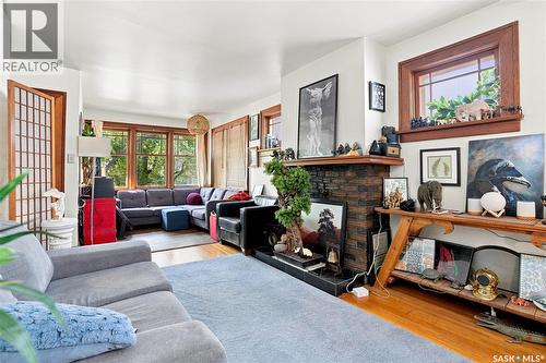 3324 College Avenue, Regina, SK - Indoor Photo Showing Living Room With Fireplace