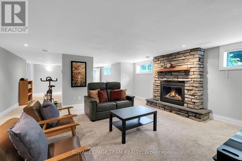 861 Dunlevie Avenue, Ottawa, ON - Indoor Photo Showing Living Room With Fireplace