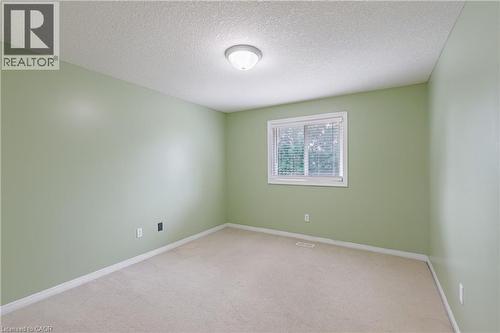 Carpeted flooring, single window with blinds, ceiling-mounted light fixture, light green wall finishes - 248 Bridlewreath Street, Kitchener, ON - Indoor Photo Showing Other Room