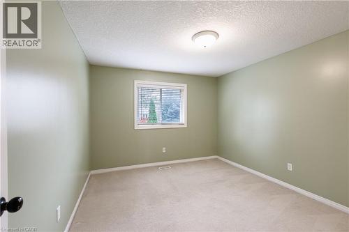 Carpeted room with light green walls, a single window with blinds, and a flush mount ceiling light fixture - 248 Bridlewreath Street, Kitchener, ON - Indoor Photo Showing Other Room