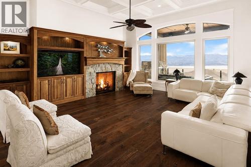 *Virtually enhanced to show white walls. - 954 Hewetson Avenue, Kelowna, BC - Indoor Photo Showing Living Room With Fireplace