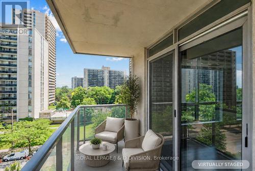 Virtually staged - 503 - 70 High Park Avenue, Toronto, ON - Outdoor With Balcony