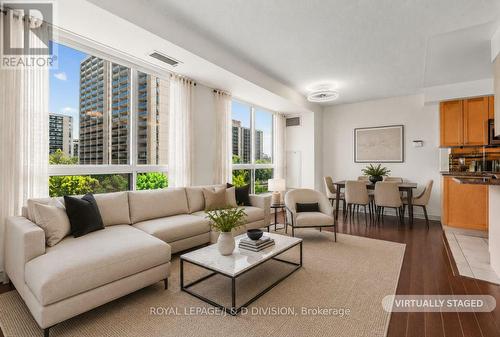 Virtually staged - 503 - 70 High Park Avenue, Toronto, ON - Indoor Photo Showing Living Room
