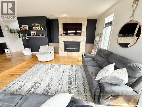 505 Brown Crescent, Weyburn, SK - Indoor Photo Showing Living Room With Fireplace