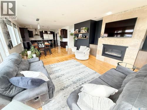 505 Brown Crescent, Weyburn, SK - Indoor Photo Showing Living Room With Fireplace