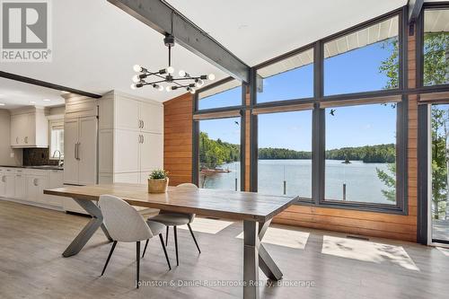842 Emsdale Lake Road, Kearney, ON - Indoor Photo Showing Dining Room With Body Of Water