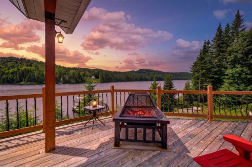 Terrasse - 1 Lac Delaney, Saint-Raymond, QC - Outdoor With Body Of Water With Deck Patio Veranda