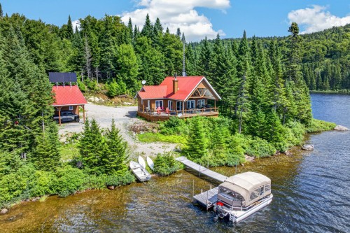 Photo aérienne - 1 Lac Delaney, Saint-Raymond, QC - Outdoor With Body Of Water With Deck Patio Veranda
