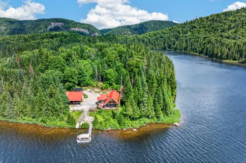 Photo aérienne - 1 Lac Delaney, Saint-Raymond, QC - Outdoor With Body Of Water With View