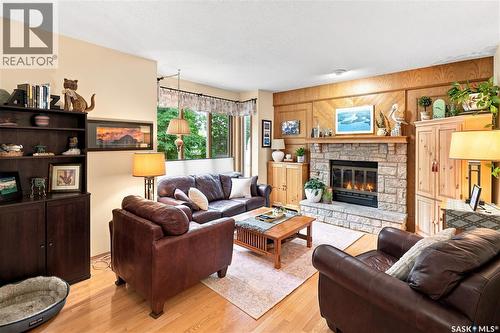 6723 Maple Ridge Drive, Regina, SK - Indoor Photo Showing Living Room With Fireplace