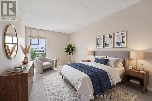 Virtually Staged - 708 - 22 Marilyn Drive, Guelph (Riverside Park), ON - Indoor Photo Showing Bedroom