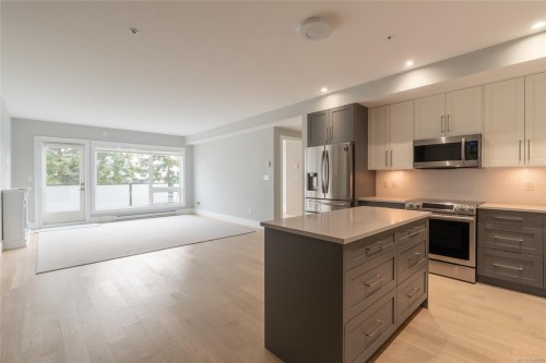 #302-2526 Bevan Ave, Sidney, BC - Indoor Photo Showing Kitchen With Stainless Steel Kitchen With Upgraded Kitchen