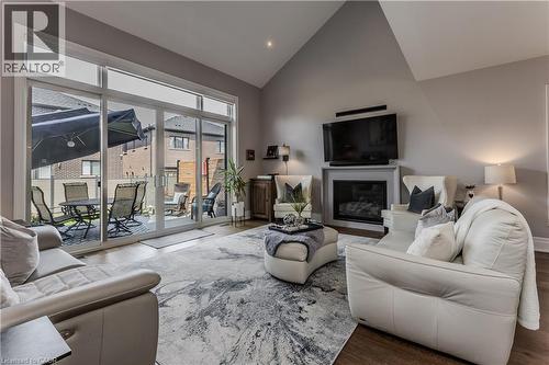 72 Pond View Gate, Waterdown, ON - Indoor Photo Showing Living Room With Fireplace