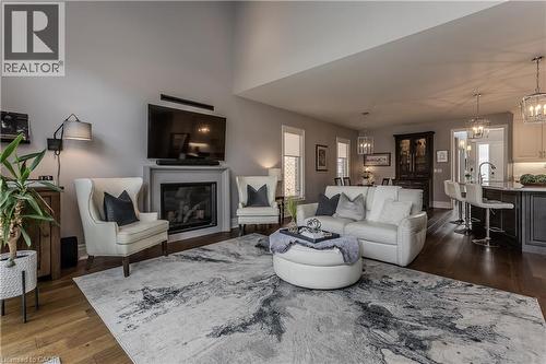 72 Pond View Gate, Waterdown, ON - Indoor Photo Showing Living Room With Fireplace