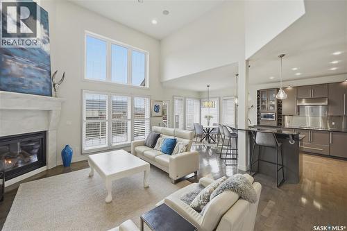 735 Wright Crescent, Saskatoon, SK - Indoor Photo Showing Living Room With Fireplace