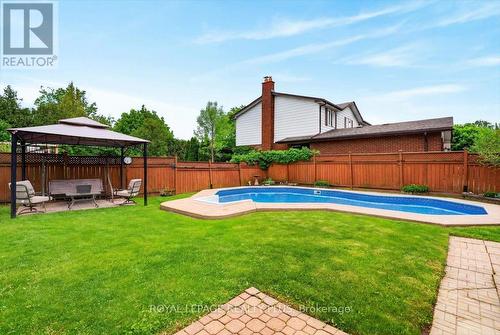 4452 Delaney Drive, Burlington, ON - Outdoor With In Ground Pool With Deck Patio Veranda With Backyard