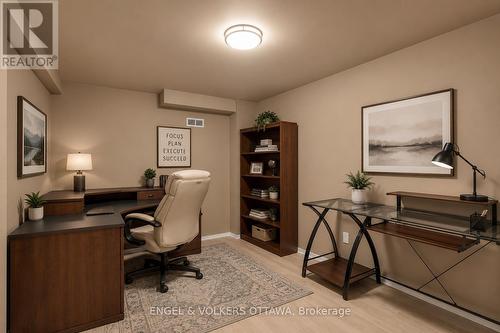 Lower Level Office - Virtually Staged - 28 Weybridge Drive, Ottawa, ON - Indoor Photo Showing Office