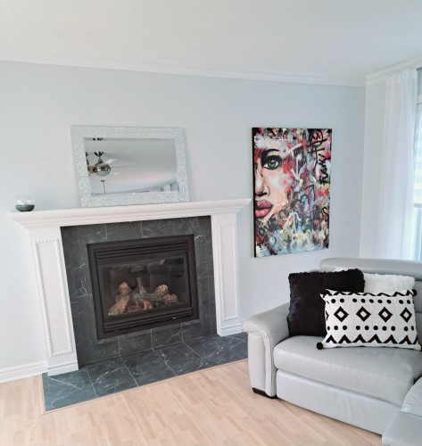 Living Room - 502 Ch. Des Habitations-Des-Monts, Saint-Sauveur, QC - Indoor Photo Showing Living Room With Fireplace