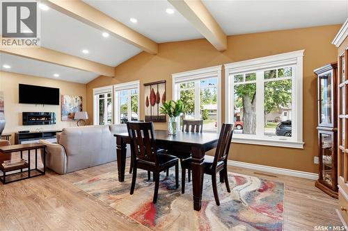 1710 Cameron Avenue, Saskatoon, SK - Indoor Photo Showing Dining Room With Fireplace