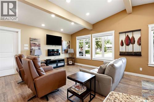 1710 Cameron Avenue, Saskatoon, SK - Indoor Photo Showing Living Room With Fireplace