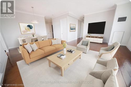 Living & Dining (AI staged) - Uph 01 - 88 Times Avenue, Markham, ON - Indoor Photo Showing Living Room