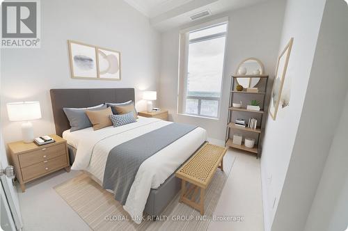 3rd BR (AI staged) - Uph 01 - 88 Times Avenue, Markham, ON - Indoor Photo Showing Bedroom