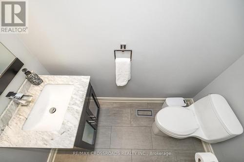 Modern Renovated Guest Powder Room - 21A Brian Drive, Toronto, ON - Indoor Photo Showing Bathroom