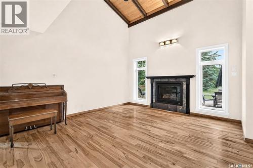 Campbell Acreage, Caron Rm No. 162, SK - Indoor Photo Showing Living Room With Fireplace