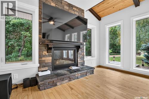 Campbell Acreage, Caron Rm No. 162, SK - Indoor With Fireplace