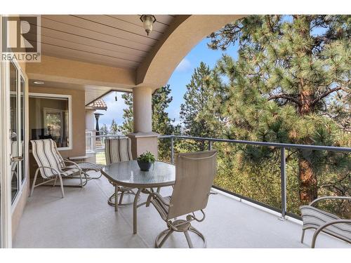 Large private covered deck off dining room and primary bedroom. - 4400 Gallaghers Drive E Unit# 2, Kelowna, BC - Outdoor With Deck Patio Veranda With Exterior
