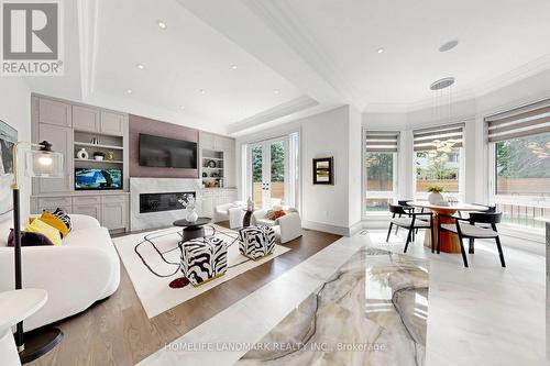 1 Tuscay Court, Markham, ON - Indoor Photo Showing Living Room With Fireplace
