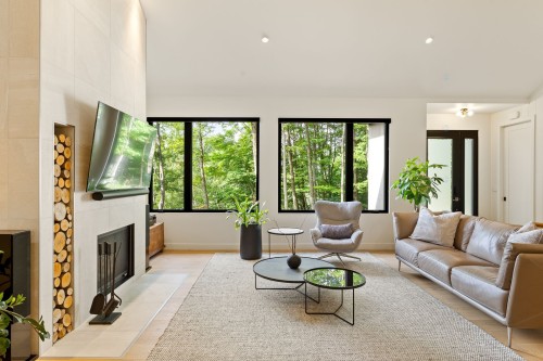 Salon - 13 Imp. Du Cerf, Shefford, QC - Indoor Photo Showing Living Room With Fireplace