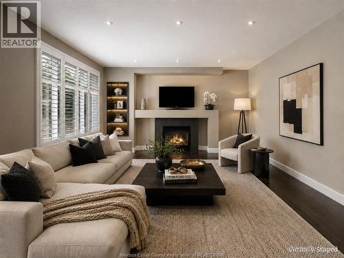 6181 Silver Maple, Lasalle, ON - Indoor Photo Showing Living Room With Fireplace