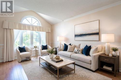 Virtually Staged - 157 Emms Drive, Barrie, ON - Indoor Photo Showing Living Room