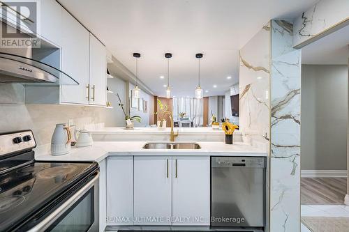 208 - 238 Albion Road, Toronto, ON - Indoor Photo Showing Kitchen With Double Sink With Upgraded Kitchen