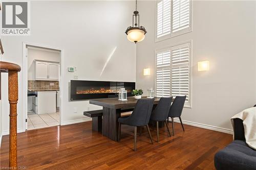 150 Davidson Boulevard, Dundas, ON - Indoor Photo Showing Dining Room With Fireplace