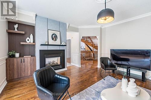 5969 Rayshaw Crescent E, Mississauga, ON - Indoor Photo Showing Living Room With Fireplace