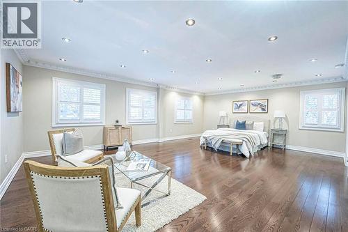 Spacious room featuring rich wood-finish flooring, recessed lighting, and crown molding - 247 Sand Road, Holland Landing, ON - Indoor