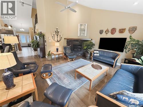 845 Prestwick Drive, Swift Current, SK - Indoor Photo Showing Living Room With Fireplace