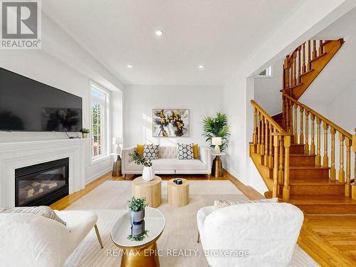 74 Dewpoint Road, Vaughan, ON - Indoor Photo Showing Living Room With Fireplace