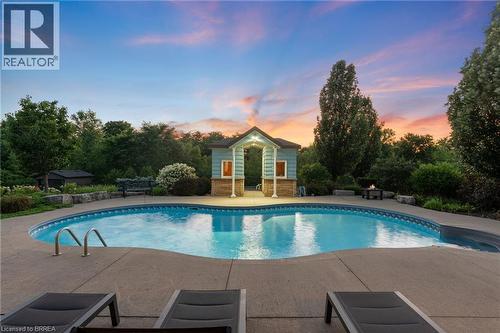 13 Wingrove Woods, Brantford, ON - Outdoor With In Ground Pool With Backyard